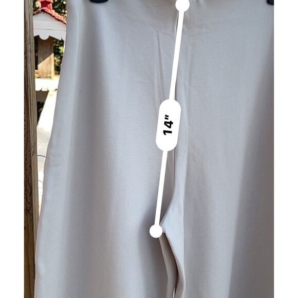 Quince Women’s LARGE Ecru Ultra-Stretch Ponte Super Wide Leg Ankle Pants - Picture 12 of 13